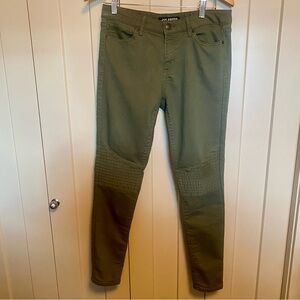 Joe Fresh-Army Green-Moto Style Jeans with Modern Tapered Fit.-Size 6